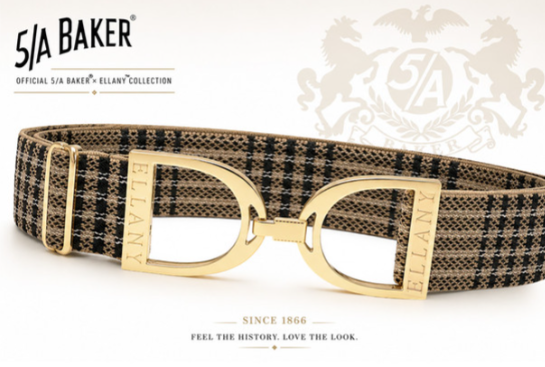 5/A Baker® x Ellany™ Elastic Belt 1.5" with Gold Stirrup