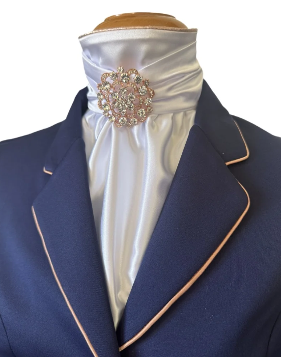 HHD Dressage Equestrian Euro Stock Tie ‘Stella’ in Rose Gold