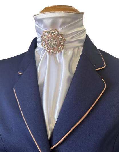 HHD Dressage Equestrian Euro Stock Tie ‘Stella’ in Rose Gold