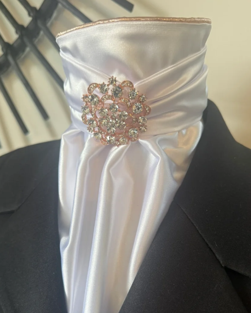 HHD Dressage Equestrian Euro Stock Tie ‘Stella’ in Rose Gold