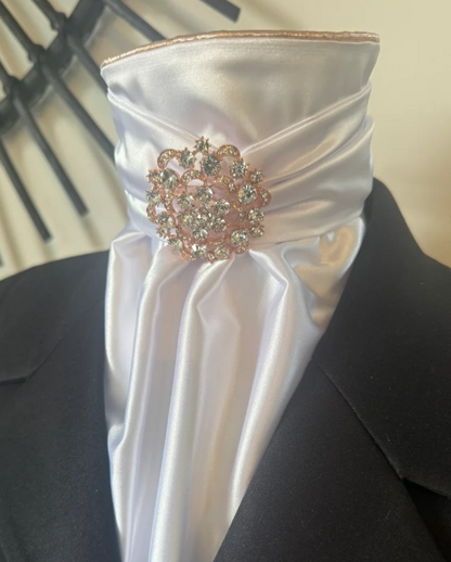 HHD Dressage Equestrian Euro Stock Tie ‘Stella’ in Rose Gold