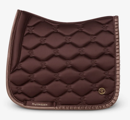 PS of Sweden Saddle Pad Dressage Ruffle Pearl - Earth Brown