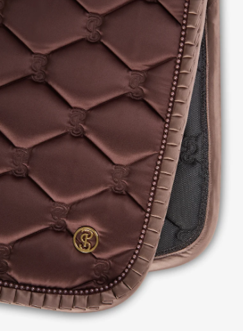 PS of Sweden Saddle Pad Dressage Ruffle Pearl - Earth Brown