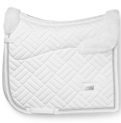 Equestrian Stockholm Dressage Saddle Pad Vegan Fur Crystal