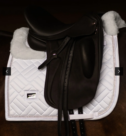 Equestrian Stockholm Dressage Saddle Pad Vegan Fur Crystal