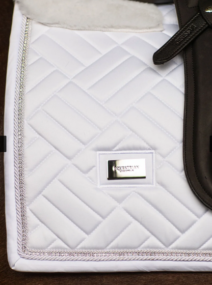 Equestrian Stockholm Dressage Saddle Pad Vegan Fur Crystal