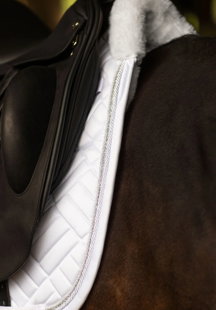 Equestrian Stockholm Dressage Saddle Pad Vegan Fur Crystal