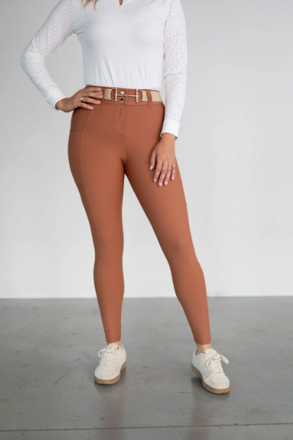 Free Ride Lux Zip Breeches | Earth Brown Full Seat