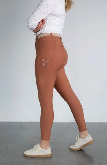 Free Ride Lux Zip Breeches | Earth Brown Full Seat
