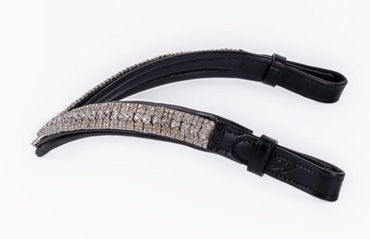 #101 Leather Brow Band "V" Crystal Design