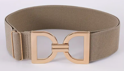 Ladies Elegant Adjustable Elastic Waist Belt with Stirrup Clasp