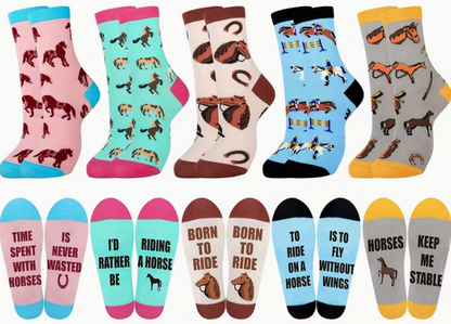 Horse Print Crew Socks