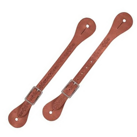 Weaver Barbed Wire Spur Straps, Russet
