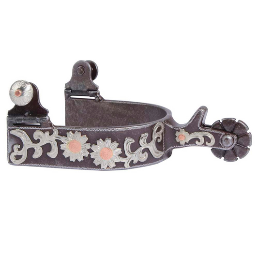 Professional's Choice Women's Black Spur with Small Flower Accents