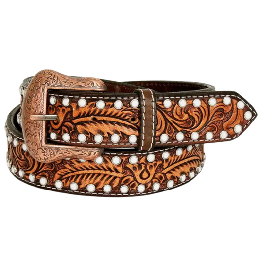 Acorn Rhinestone Western Leath
