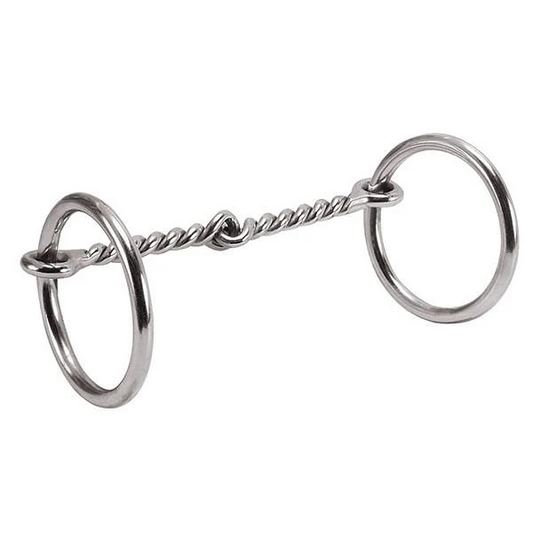 Weaver Pony Ring Snaffle Bit, 4-1/2" Single Twisted Wire Mouth