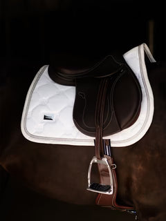 Equestrian Stockholm Jump Saddle Pad Crystal White Glimmer- Full