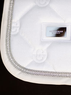 Equestrian Stockholm Jump Saddle Pad Crystal White Glimmer- Full