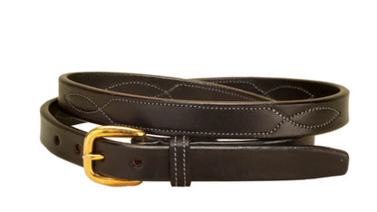 Tory Leather - 1" Havana with Stitched Pattern Belt