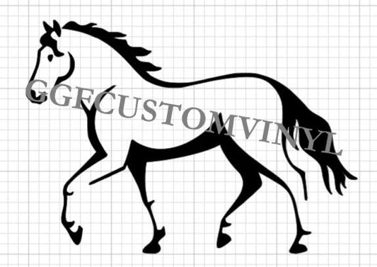 GGF Trotting Horse Outline Decal