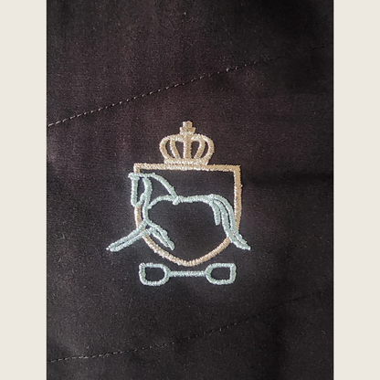 Chocolate Brown Duck Down Riding Coat with Velvet Collar