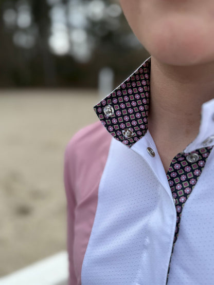 Essex Classics Girls "Luna II" Pink Long Sleeve Performance Show Shirt