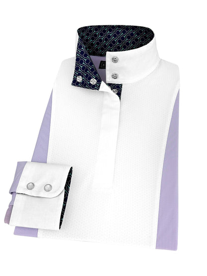 Essex Classics Girls "Luna II" Lilac Long Sleeve Performance Show Shirt with Bits Trim