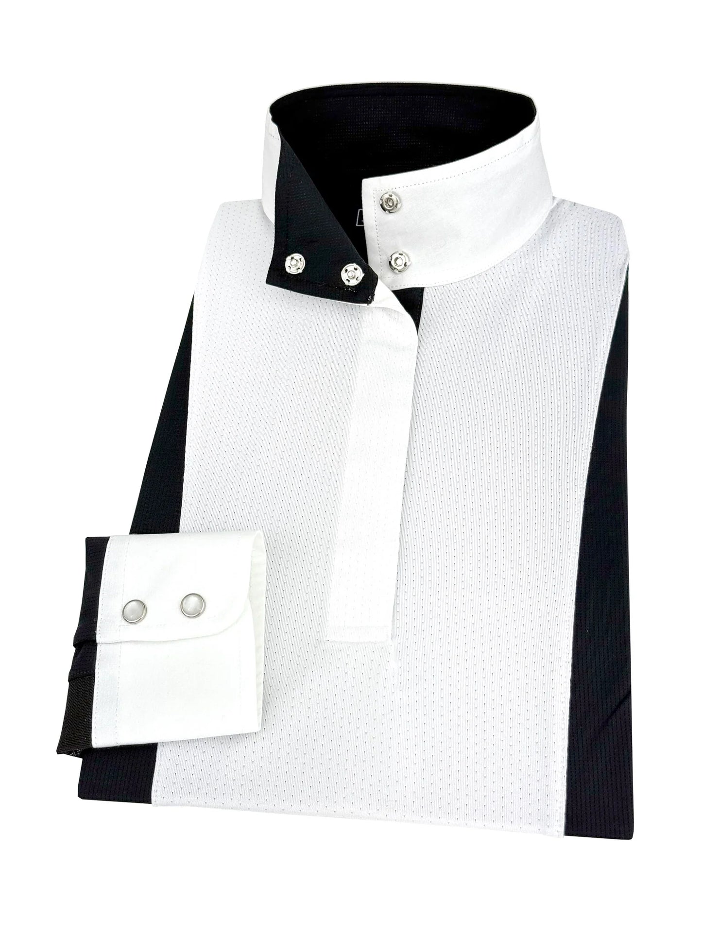 Ladies "Luna II" Black Self-Trim Long Sleeve Performance Show Shirt