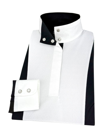 Ladies "Luna II" Black Self-Trim Long Sleeve Performance Show Shirt