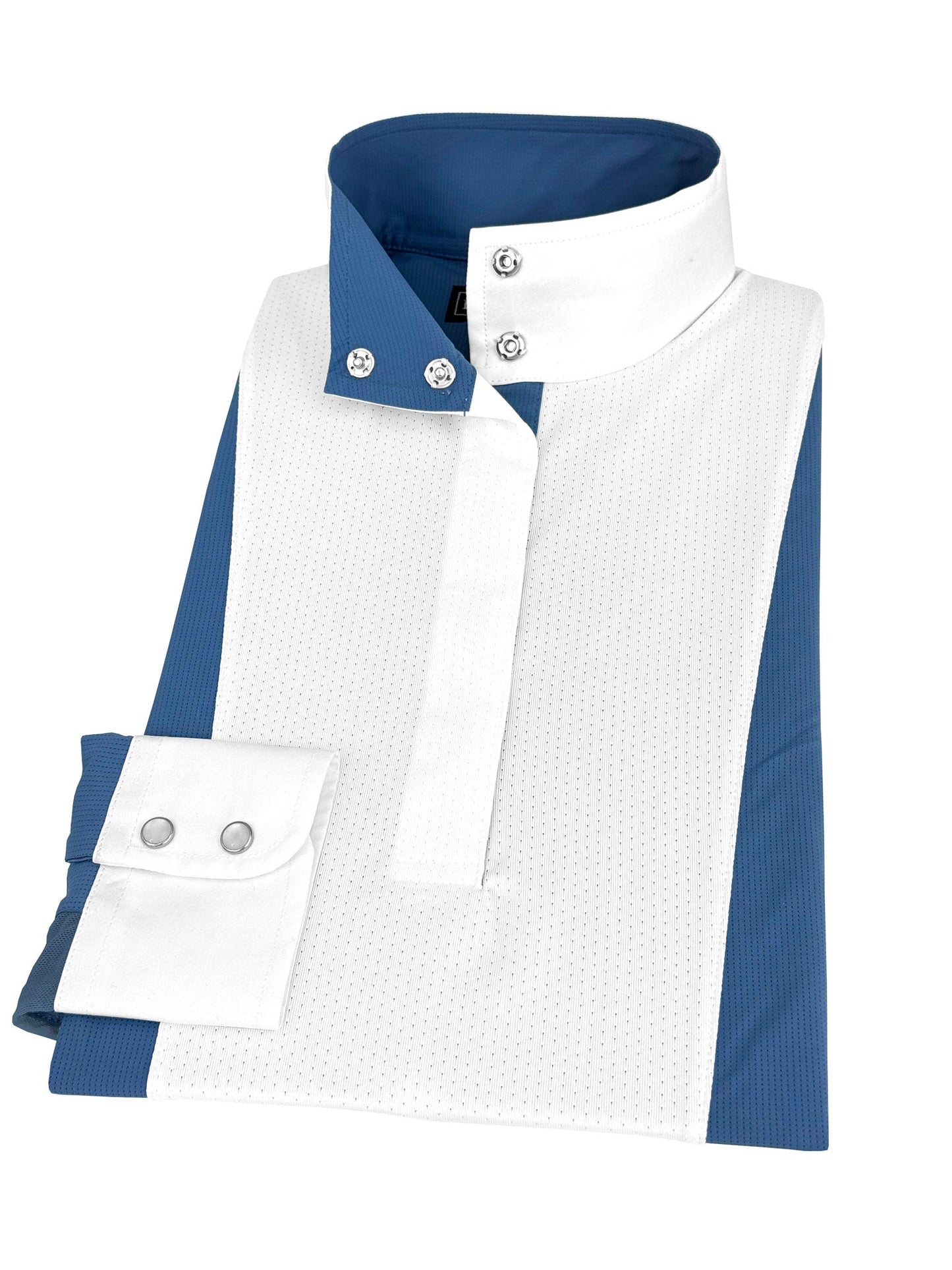 Essex Classics Girls "Luna II" Blue Self-Trim Long Sleeve Performance Show Shirt