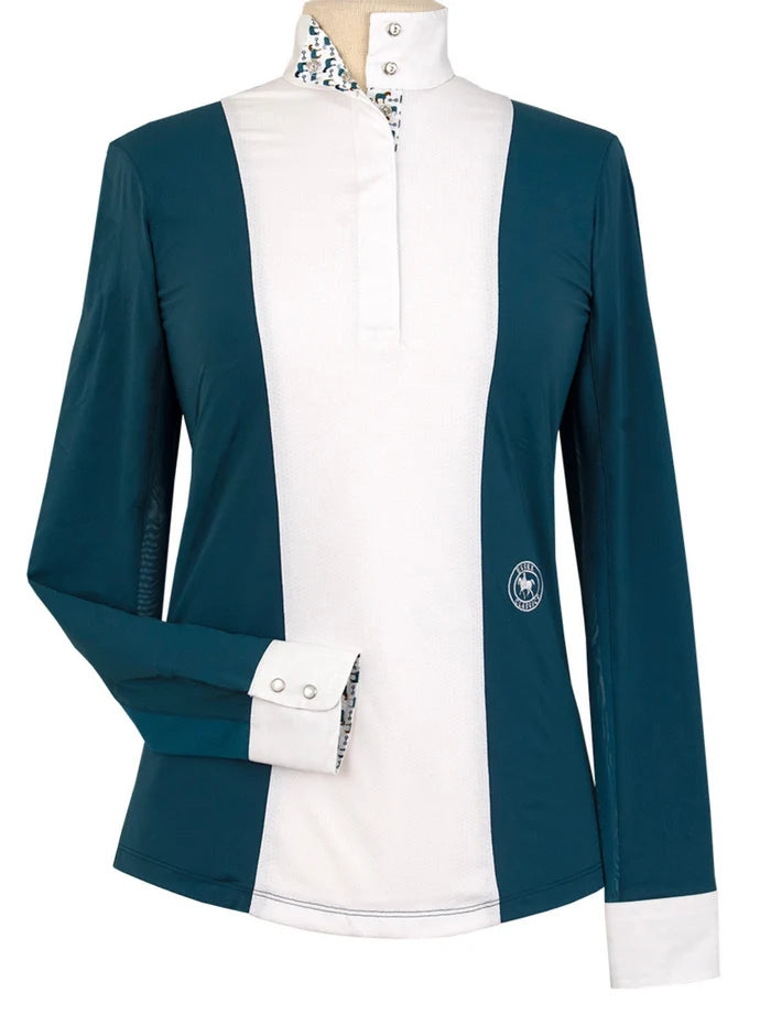 Ladies Luna II Print Teal with Cozy Crew Trim