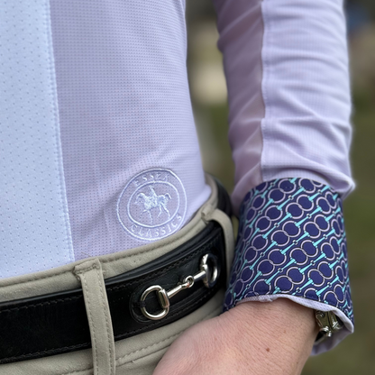 Essex Classics Girls "Luna II" Lilac Long Sleeve Performance Show Shirt with Bits Trim