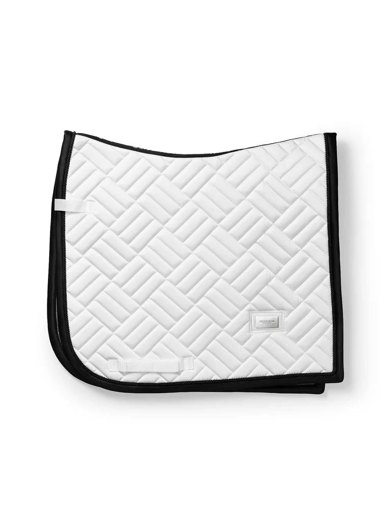 Equestrian Stockholm Dressage Saddle Pad Modern White Black Edition - Full