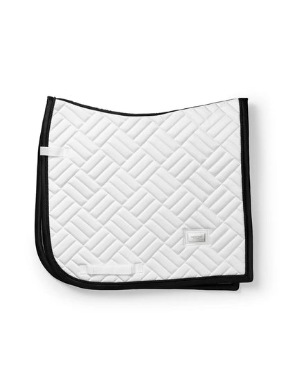 Equestrian Stockholm Dressage Saddle Pad Modern White Black Edition - Full