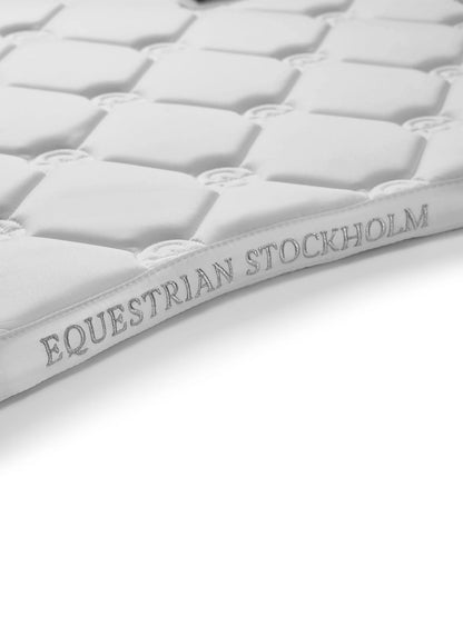 Equestrian Stockholm Dressage Saddle Pad White Perfection Silver - Full