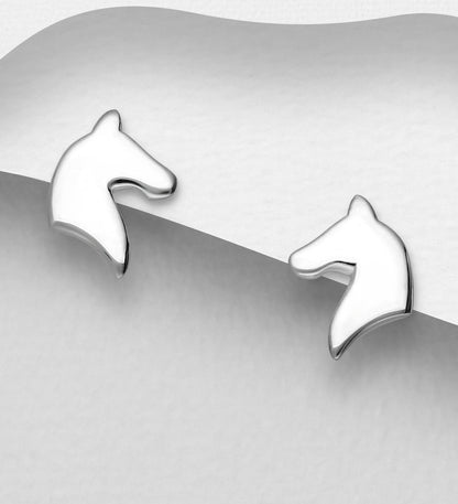 Sterling Silver Horse Push-Back Earrings - Pure Silver