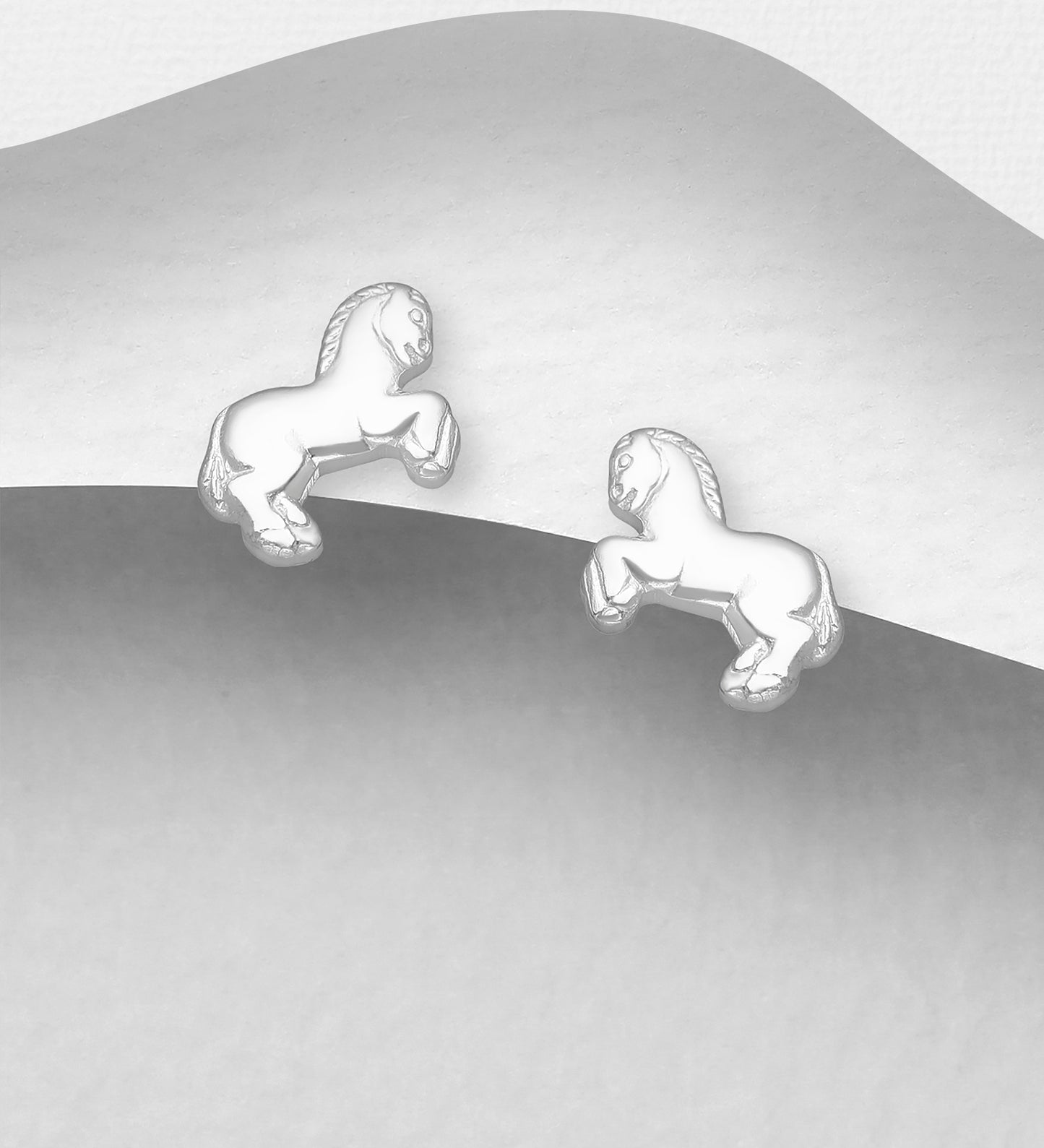 Sterling Silver Horse Push-Back Earrings