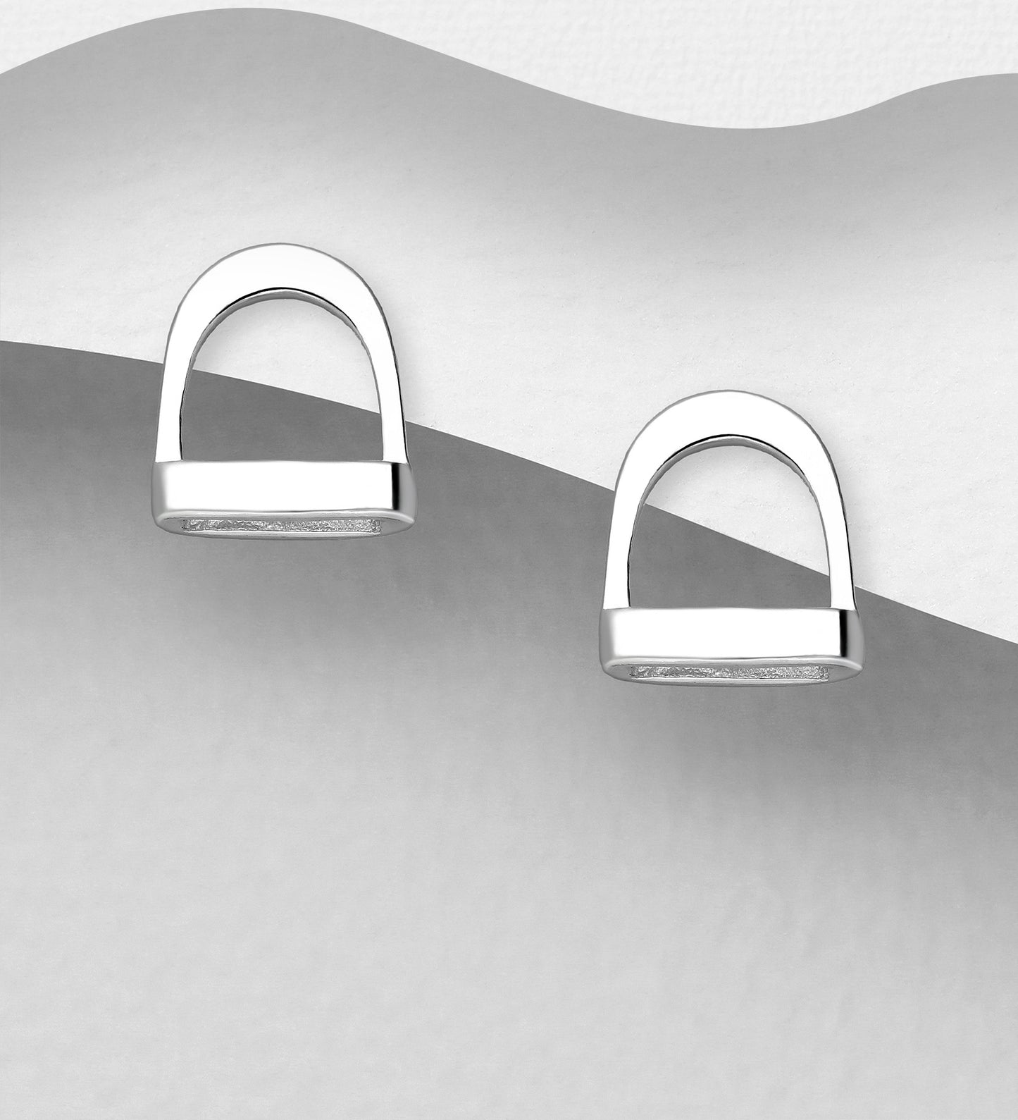 Sterling Silver Stirrup Push-Back Earrings