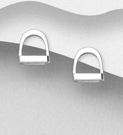 Sterling Silver Stirrup Push-Back Earrings