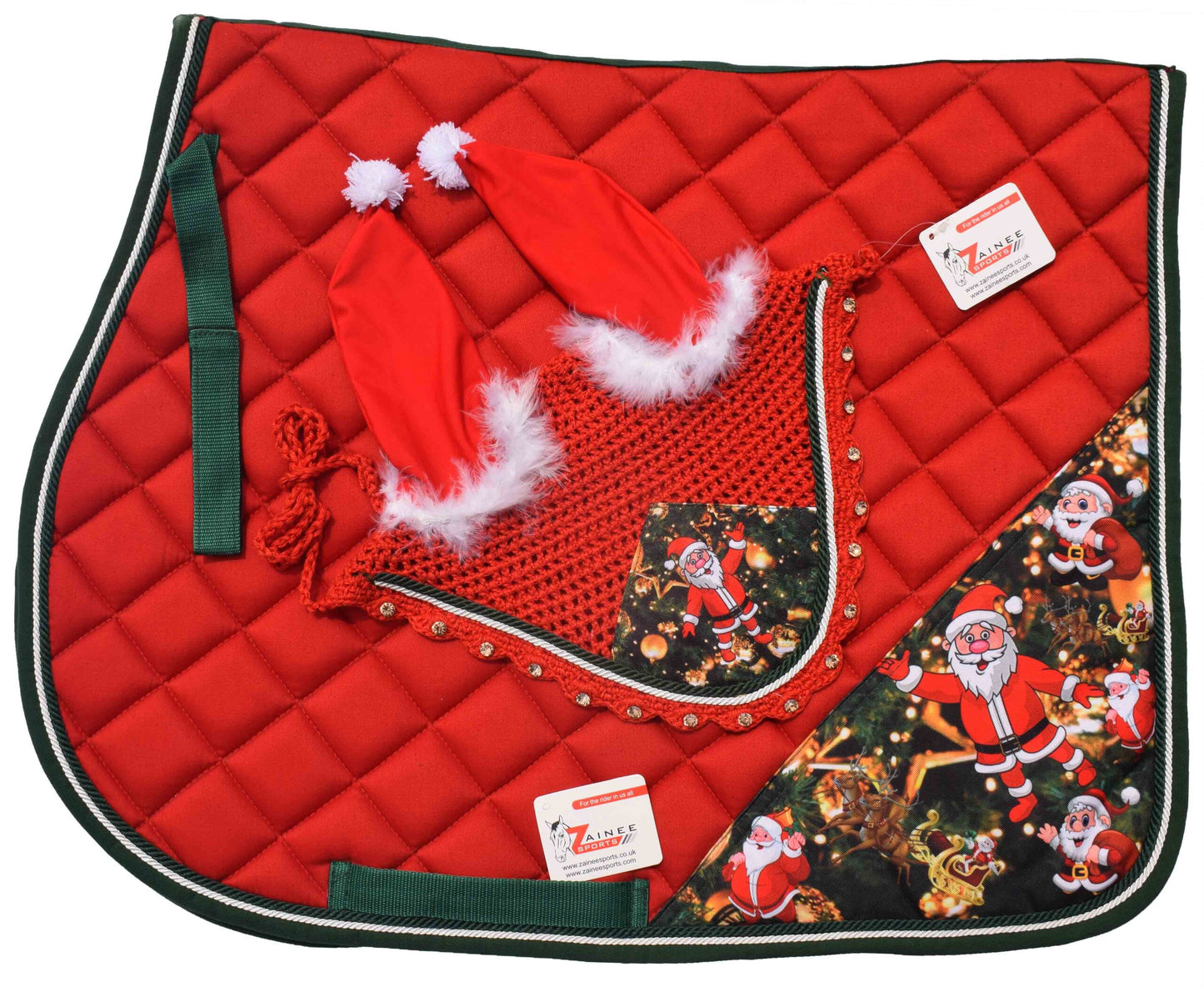 Holiday AP Saddle Pad & Ear Bonnet Set