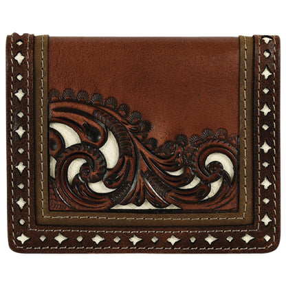 Justin Bi-Fold Card Wallet – Brown with Tooling