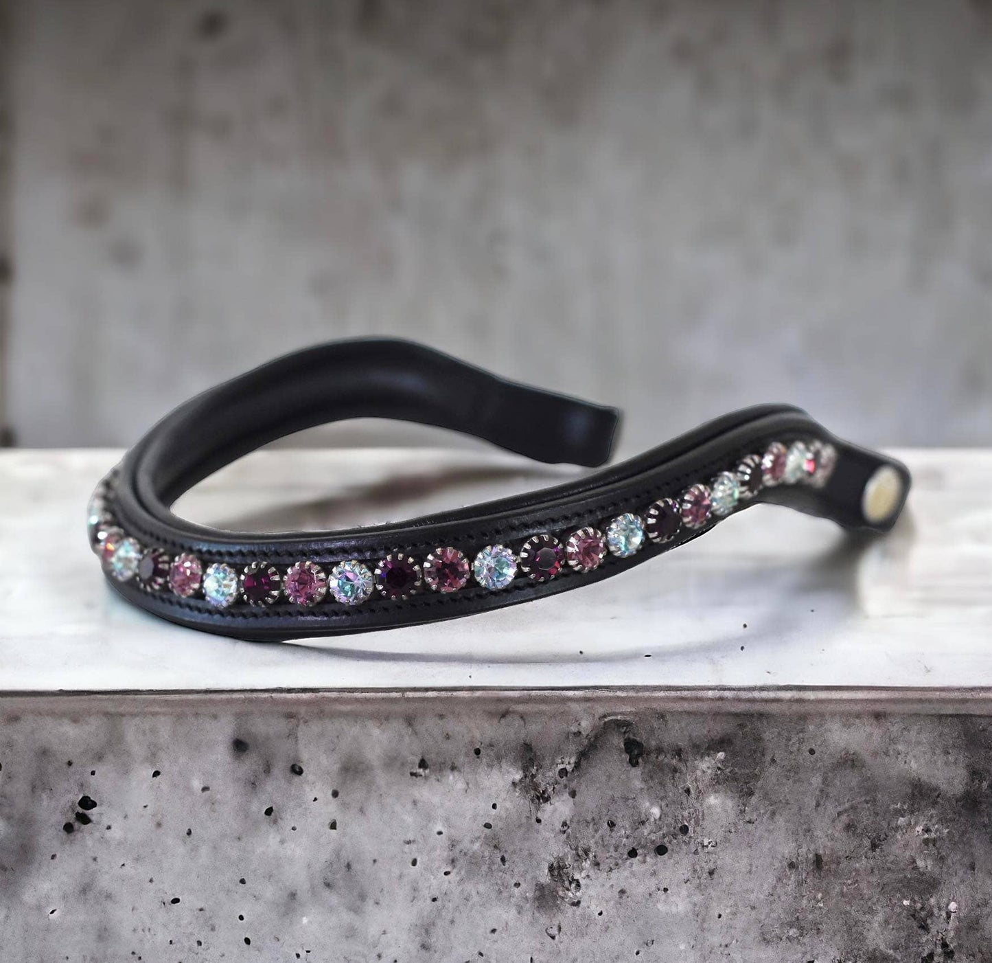 Browband with quick snap and Preciosa crystals