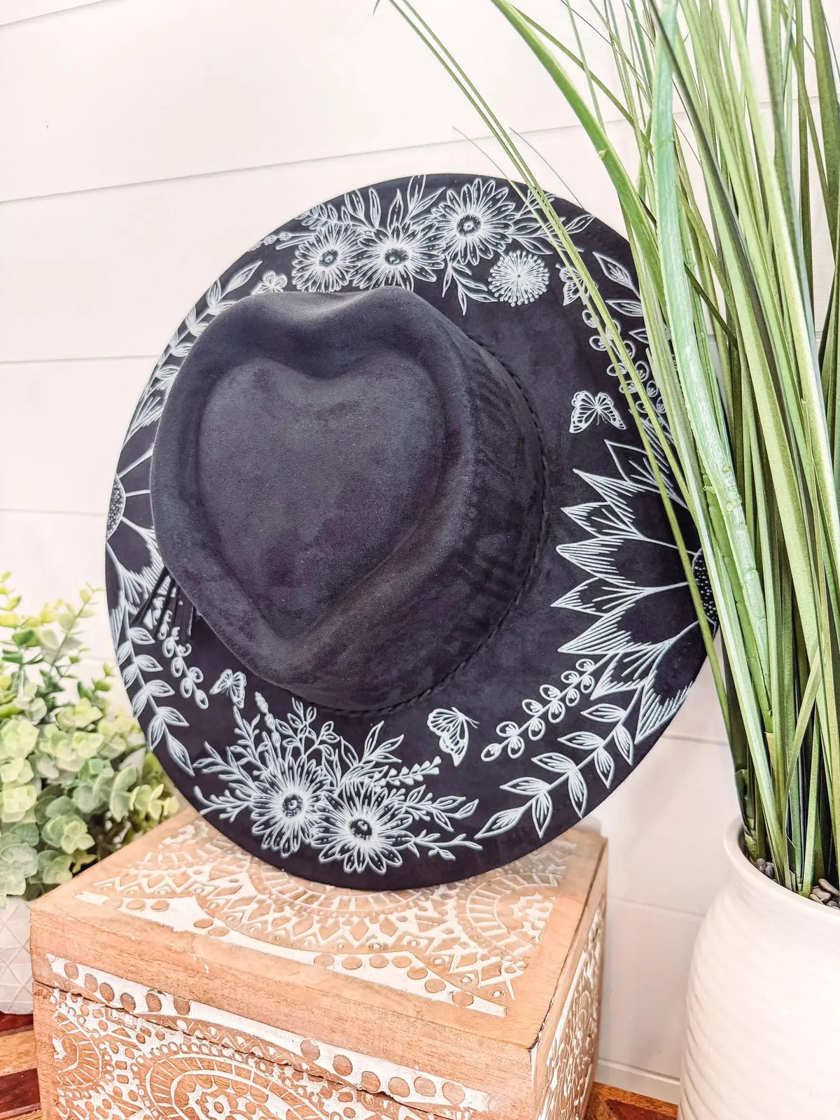 Floral Print Heart Hat