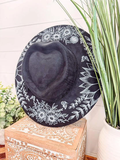 Floral Print Heart Hat