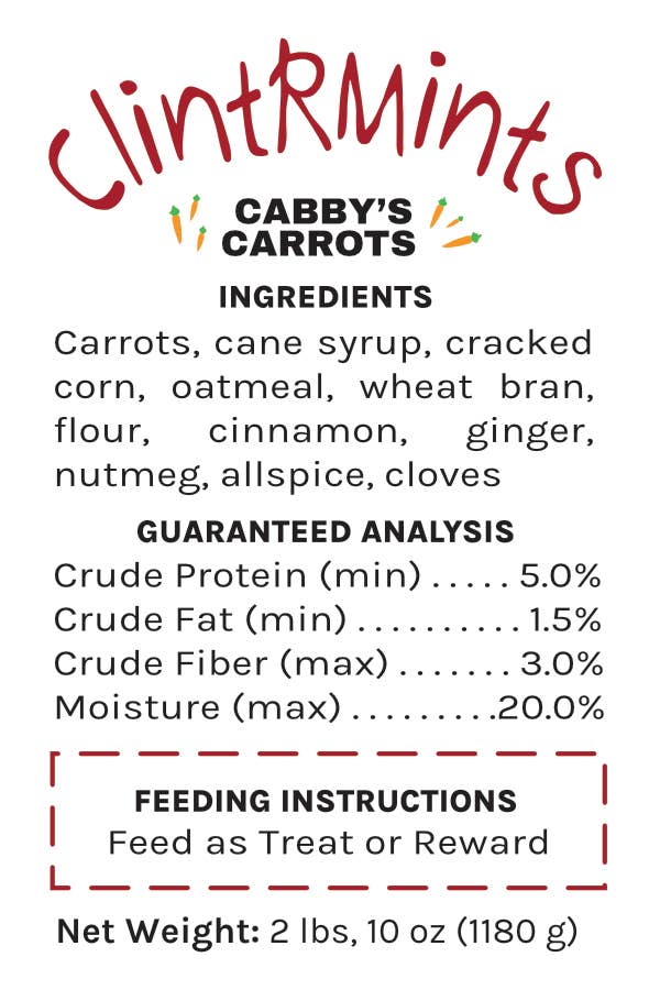 ClintRMint Horse Treats Cabby's Carrots Flavor