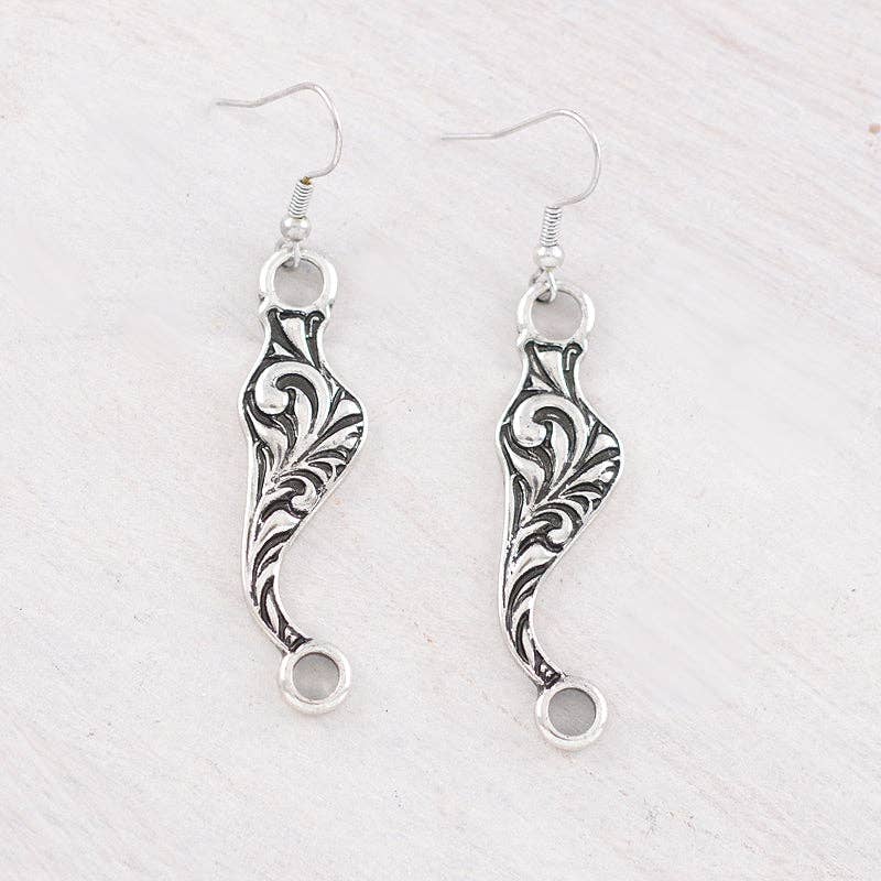 Tooled Horse Bit Earrings