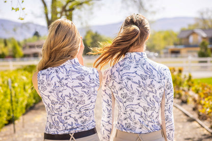 Periwinkle French Tulip Long Sleeve 1/4 Zip Sun Shirt