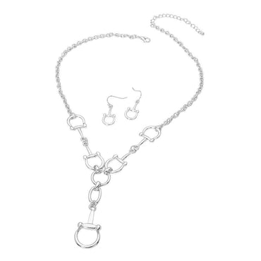 Metal Equestrian Horseshoe Link Necklace