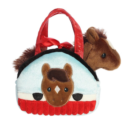 7" Plush Peek-A-Boo Pony in Barn Purse Carrier