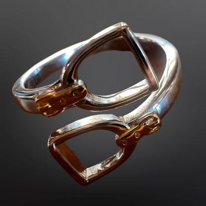 Equestrian Stirrup Iron Ring Sterling Silver Adjustable